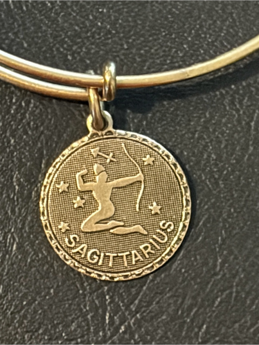 Alex and Ani Gold Sagittarius Charm Bangle Bracelet - Picture 3 of 6